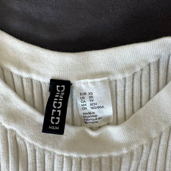 H&M Cream Ribbed Tank Top - Picture 2 of 3